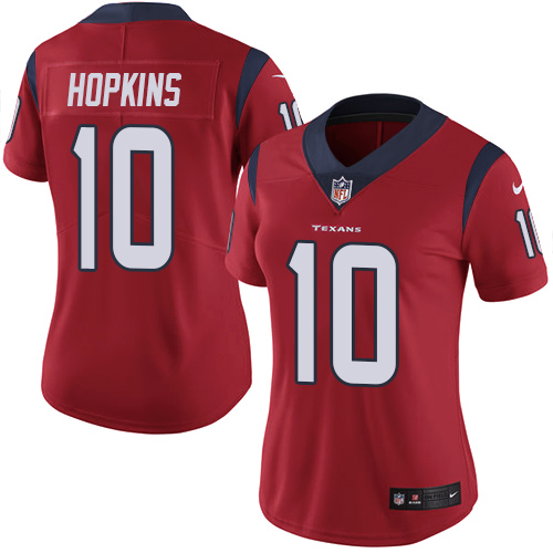 Nike Texans #10 DeAndre Hopkins Red Alternate Women's Stitched NFL Vapor Untouchable Limited Jersey